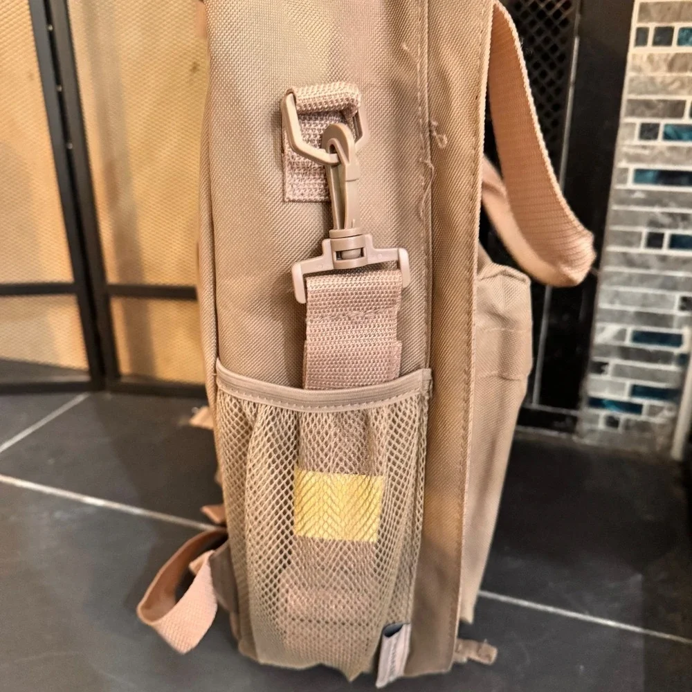 PAXMAN Tan Canvas Insulated‎ Backpack with Multiple Pockets and Padded Straps